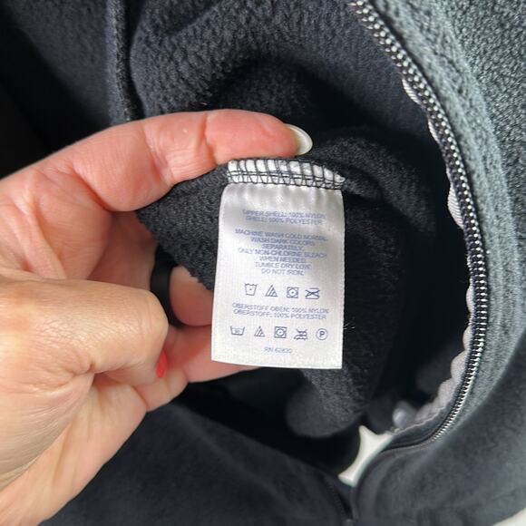 LANDS END Black Nylon Polyester Fleece Full Zip-Up Layering Jacket Size Small - Picture 11 of 11